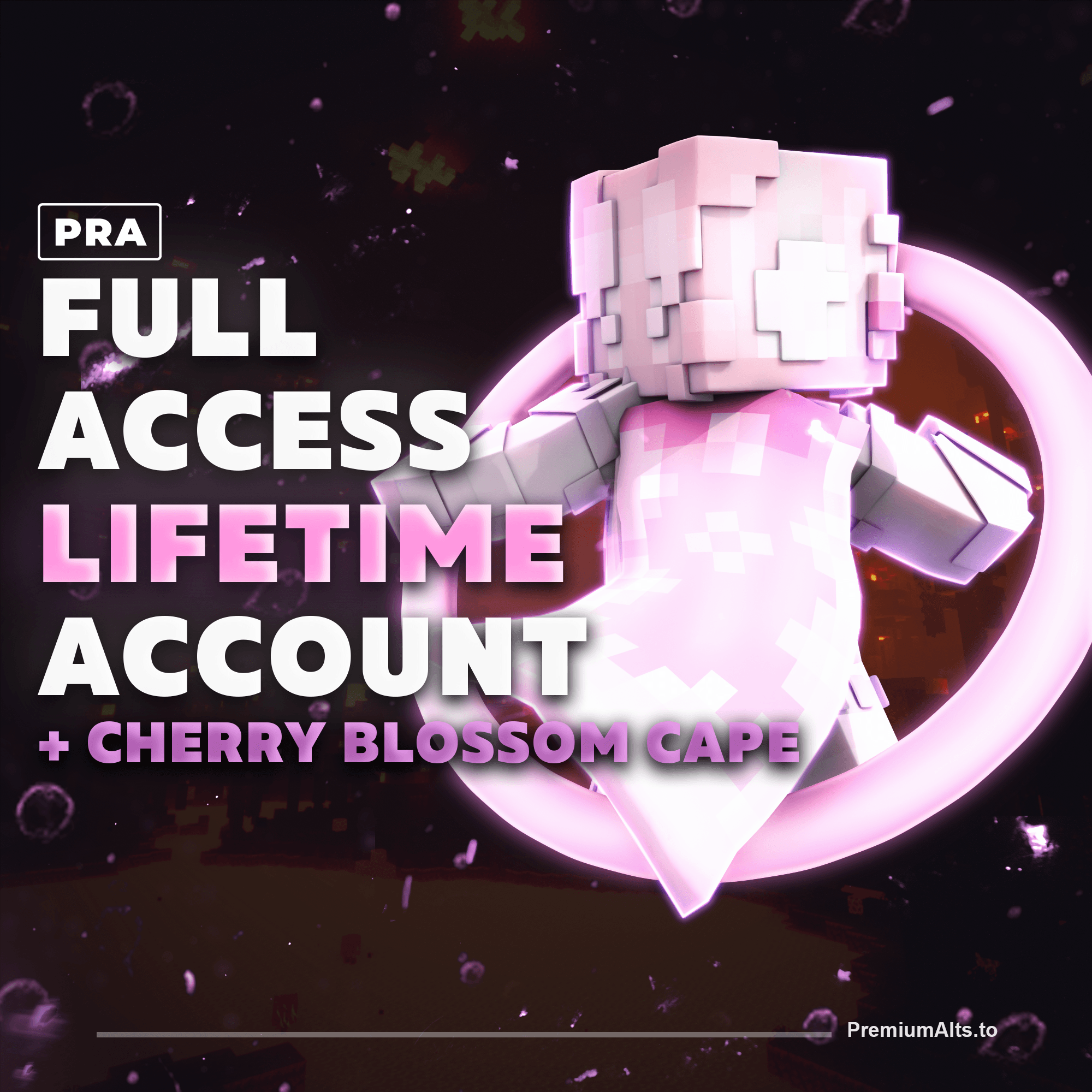 Minecraft Lifetime Full Access Account mit Cherry Blossom Cape